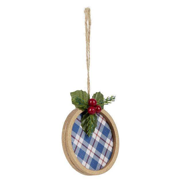 D&eacute;coration de No&euml;l plate en bois