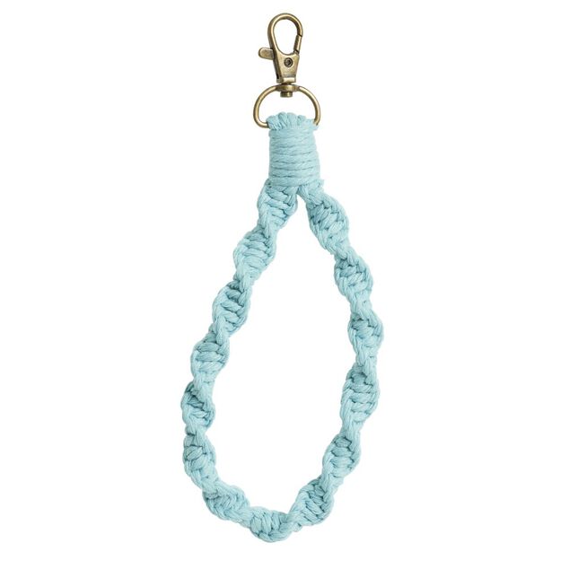 Porte-clé en macramé fil torsadé L20cm (2 modèles)