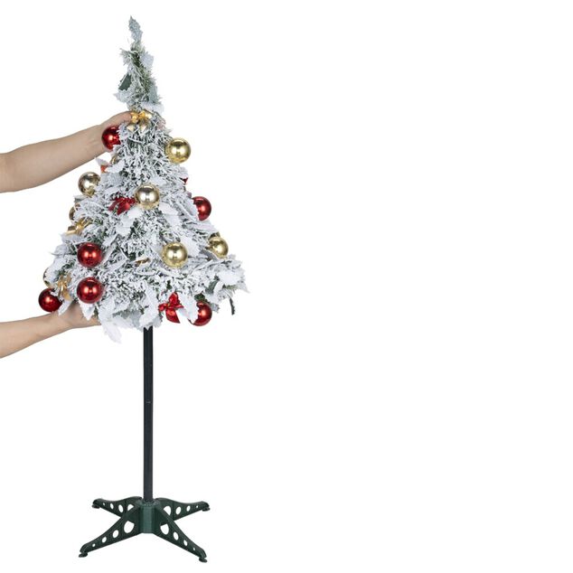 Sapin popup enneig&eacute; d&eacute;co boules de No&euml;l 60X60XH180 cm