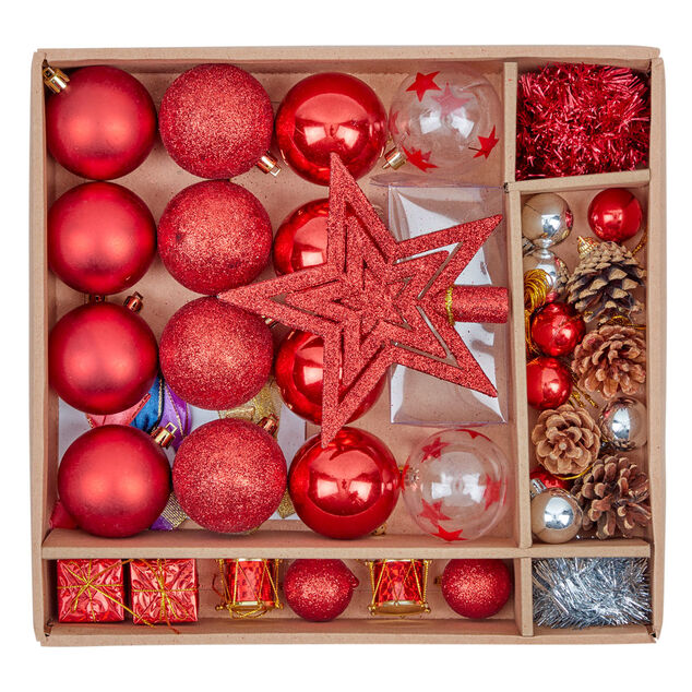 Kit d&eacute;coration pour Sapin de No&euml;l Rouge x40