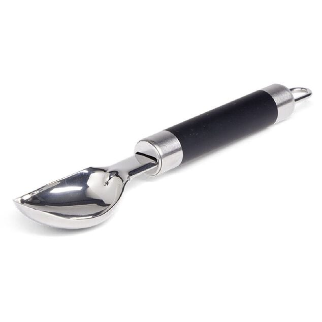 Cuill&egrave;re &agrave; glace en inox avec manche en plastique L.19,5cm