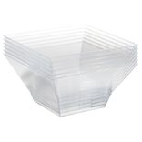 Bol plastique carr&eacute; transparent 12,4x12,4xH6,4 cm x12