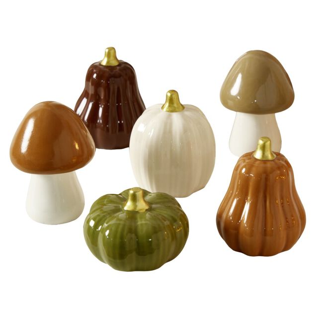 D&eacute;coration de table &agrave; poser th&egrave;me automne en c&eacute;ramique &Oslash;4,5xH7cm (6 mod&egrave;les)
