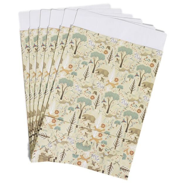 Enveloppe cadeau papier Noël motif nature x6 - 20x8xH28cm