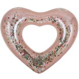 Bou&eacute;e gonflable Funky coeur rose int&eacute;rieur paillettes multicolores 90x100cm