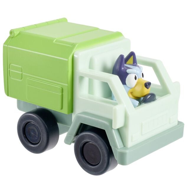 V&eacute;hicule mini Bluey plastique 9x6xH7cm (4 mod&egrave;les)