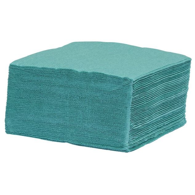 Serviette jetable 25x25 cm uni vert &eacute;meraude x40