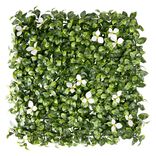 Carr&eacute; de fleur artificielle mural vert 50x50cm