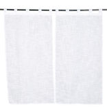 Vitrage droit &agrave; passants x2 effet lin blanc uni 60x90cm