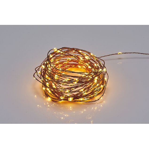 Guirlande lumineuse solaire 400 microled blanc chaud 20 m