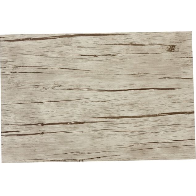 Set de table rectangulaire plastique effet bois gris clair