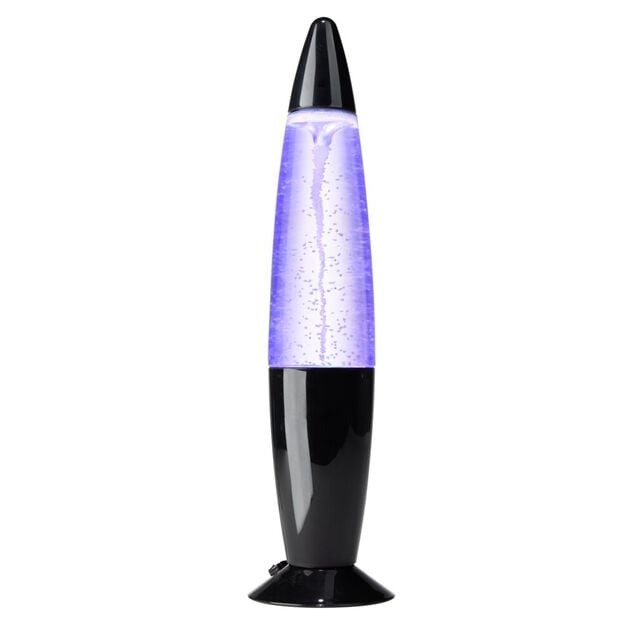 Lampe &agrave; lave tornade LED RVB USB-C plastique noir &Oslash;9xH34cm