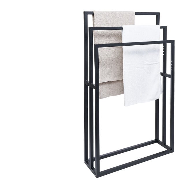 Porte serviette 3 niveaux m&eacute;tal noir