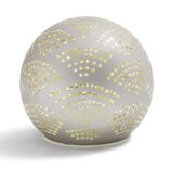 Boule déco LED verre et métal grise Ø12cm