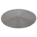 Set de table rond effet paille gris uni &oslash;38 cm