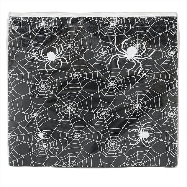 Serviette papier x20 Halloween toile d'araign&eacute;e 33x33cm