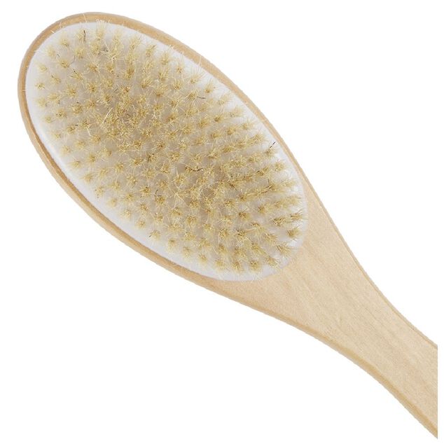 Brosse pour le corps double face bois et laine