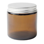 Bocal alimentaire verre fumé couvercle étain 120ml Ø6xH6cm