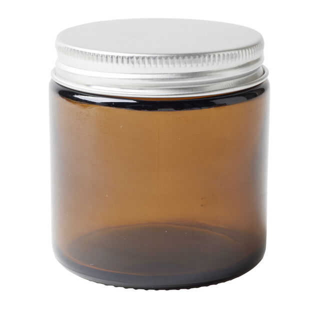 Bocal alimentaire verre fumé couvercle étain 120ml Ø6xH6cm