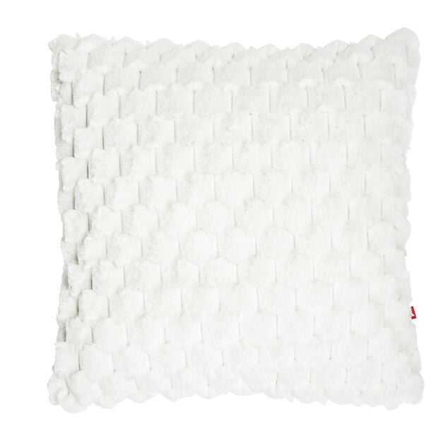 Housse de coussin effet fausse fourrure lapin 45x45cm (3 mod&egrave;les)