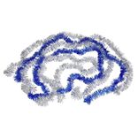 Guirlandes de No&euml;l scintillantes argent&eacute;es et bleues x5