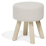 Pouf Ga&euml;lle polyester beige &Oslash;32xH38cm