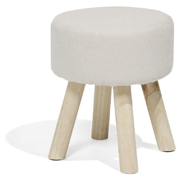 Pouf Ga&euml;lle polyester beige &Oslash;32xH38cm