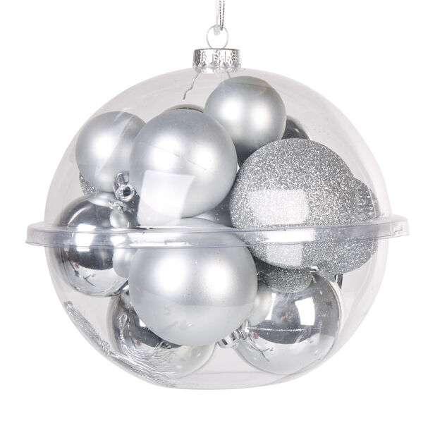 Boule de No&euml;l argent&eacute;e x20