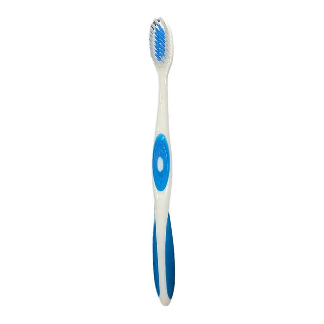 Brosse &agrave; dent dure bleue et blanche