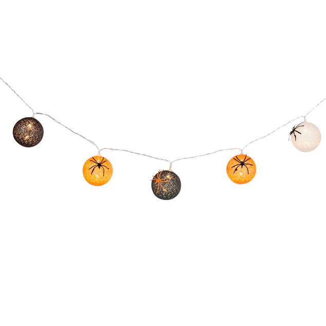 Guirlande boules lumineuses orange noir et blanc