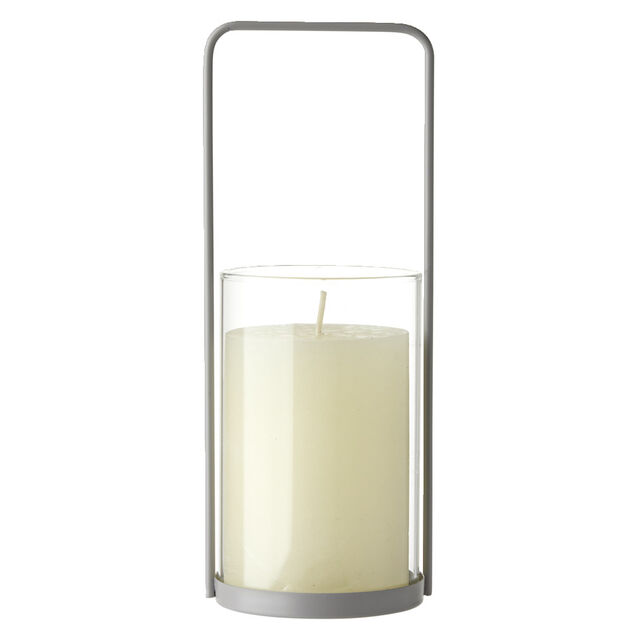 Lanterne pour bougie en métal et verre Ø8,5xH21cm (3 modèles)
