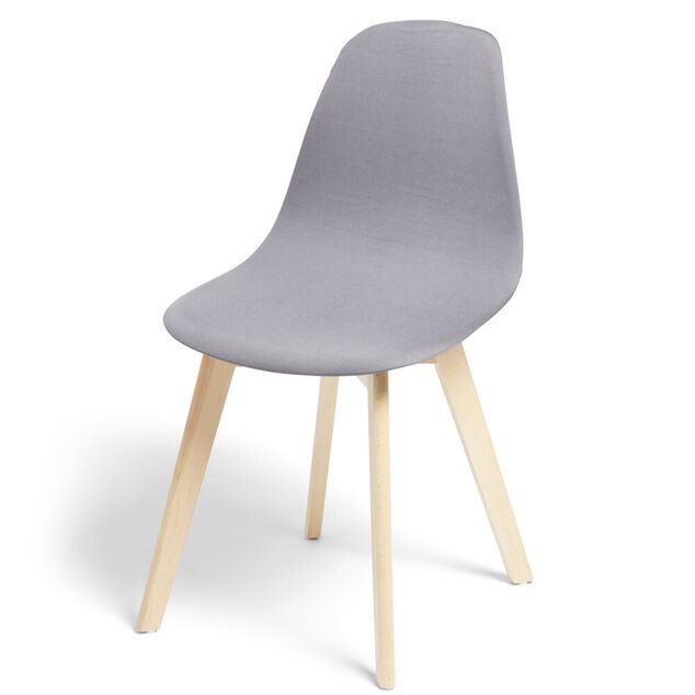 Housse de chaise 45x40xH45cm Lot de 2 (2 modèles gris ou blanc)