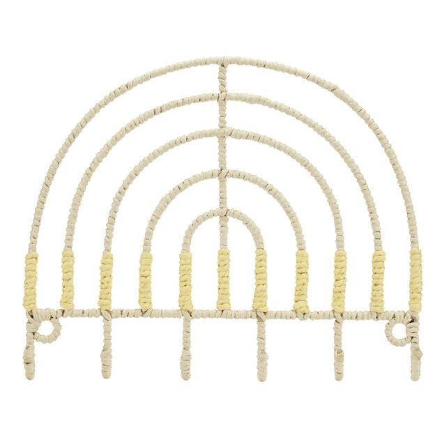 Support 6 crochets papier enroulé et coton 32x33cm (2 modèles)