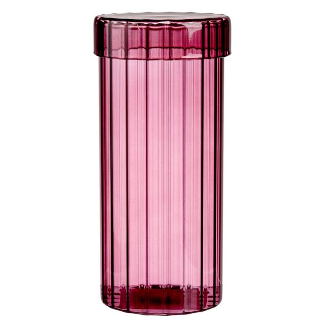 Bocal alimentaire verre color&eacute; 1,1L haute r&eacute;sistance violet &Oslash;10xH20,5cm