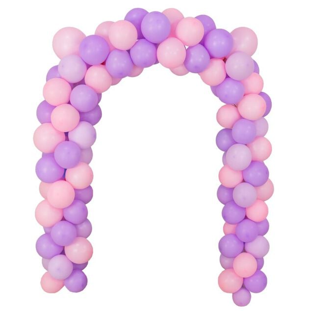 Kit arche &agrave; ballons alu et latex x48 Happy Birthday licorne tons rose et violet