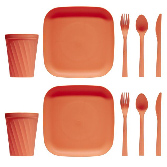 Set pique-nique pour 2 personnes en plastique 10 pi&egrave;ces (3 mod&egrave;les)