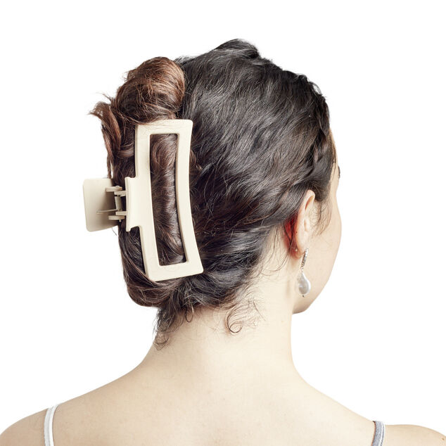 Pince &agrave; cheveux L13cm plastique beige