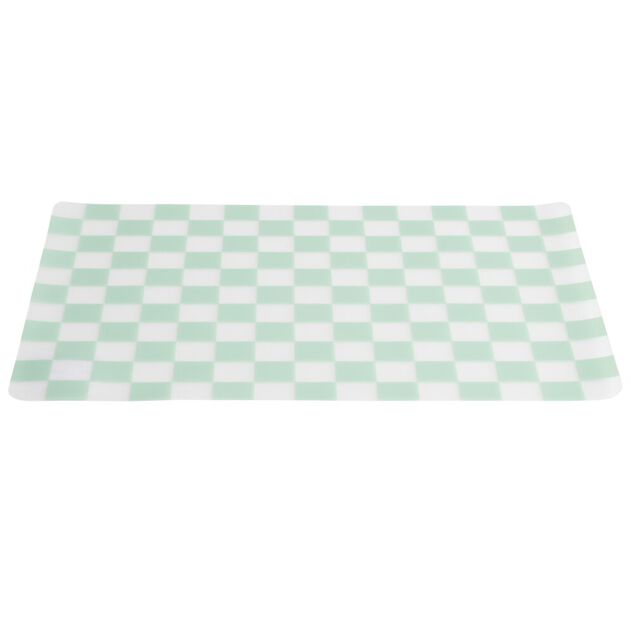 Set de table rectangulaire damier vert et blanc 28,5x43,5cm