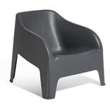 Fauteuil de jardin plastique Gary gris anthracite 80x77xH70cm