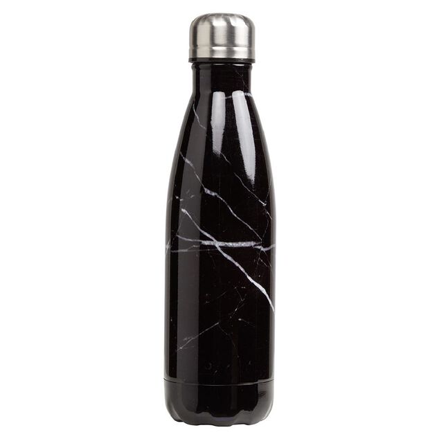 Bouteille isotherme inox noir effet marbre 500 ml