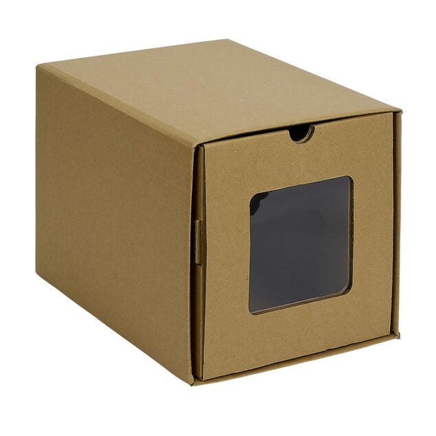 Bo&icirc;te de rangement en carton avec fen&ecirc;tre transparente 34x23xH24cm