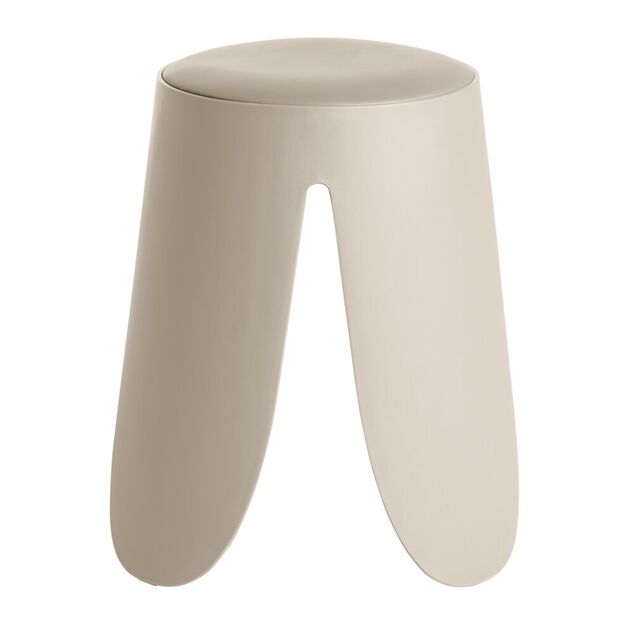 Tabouret rond Spiro pieds larges plastique beige &Oslash;33xH46cm