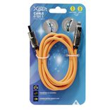 Câble lumineux lightning USB USBC 4en1 RGB 1,2m (4 modèles)