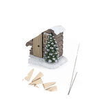 Brûleur cône encens forme chalet enneigé 13x7,5x13cm