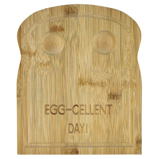 Plateau avec 2 emplacements &agrave; oeufs en bambou 24x20cm