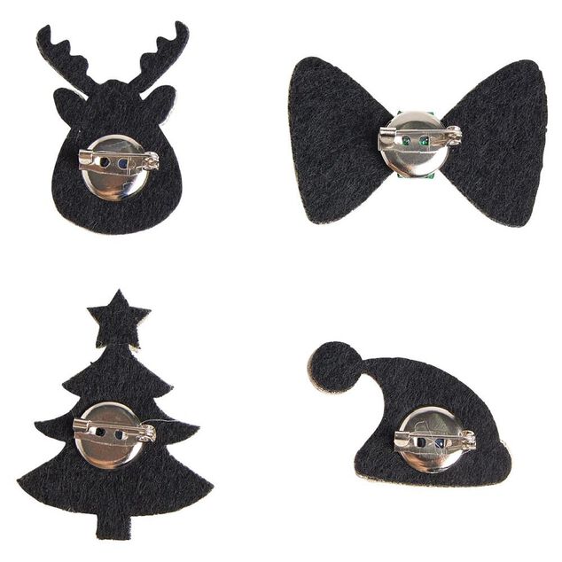 Pins Noël pailleté x4