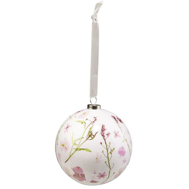 Boule de No&euml;l design floral &Oslash;8cm