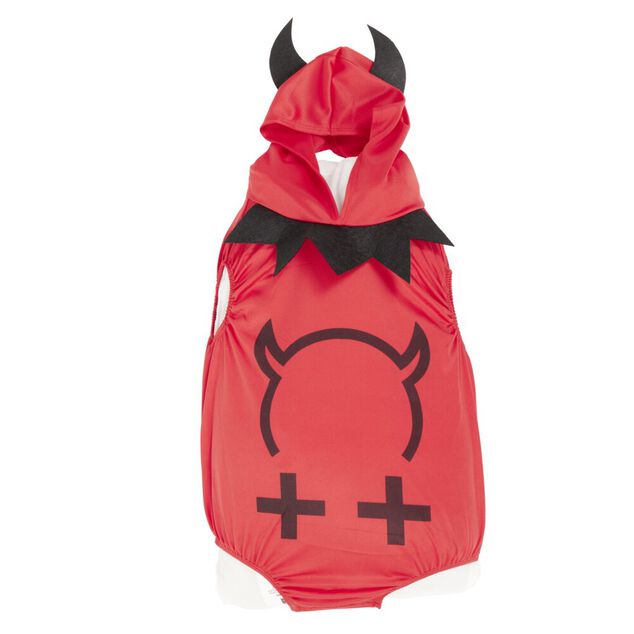 D&eacute;guisement b&eacute;b&eacute; Halloween petit diable polyester rouge et noir 18/24M