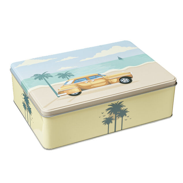 Bo&icirc;te m&eacute;tal d&eacute;cor vintage 22,5x16,5xH7,5cm (3 mod&egrave;les)