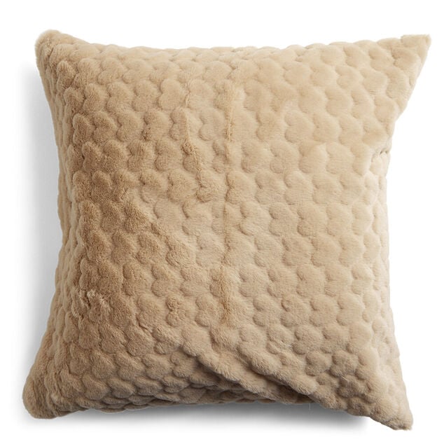 Housse de coussin imitation fourrure polyester Color by Time 45x45cm - 3 mod&egrave;les